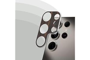 Carveit Camera Lens Protector for Samsung Galaxy S24 Ultra Camera Cover Case Unique Wood Design [Solid Wood,Tempered Glass,Anti-Scratch] Natural Blackwood [1 Pack]
