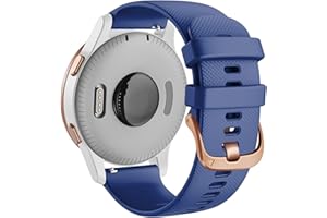 EAMOM Silicone Watch Bands for Garmin Venu 2S / Vivomove 3S / Vivoactive 4S / Venu 3S, Soft Sport 18mm Quick Release Replacement Wristband Strap for Garmin Forerunner 255s/265S