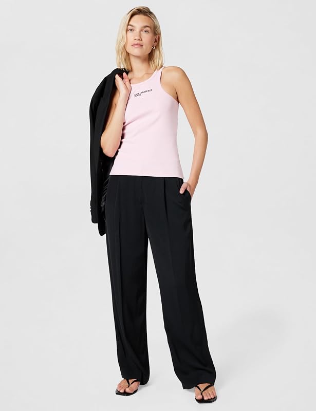 Damen Ribbed Logo Tank Märchen L