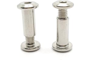 HAOZHENG Screw Post Fit for 5/16 inch(8mm) Hole Dia, Male M6x20mm Female 18mm Hex Drive Binding Bolts for Leather Wood Furniture, Stainless Steel Silver 5 Sets
