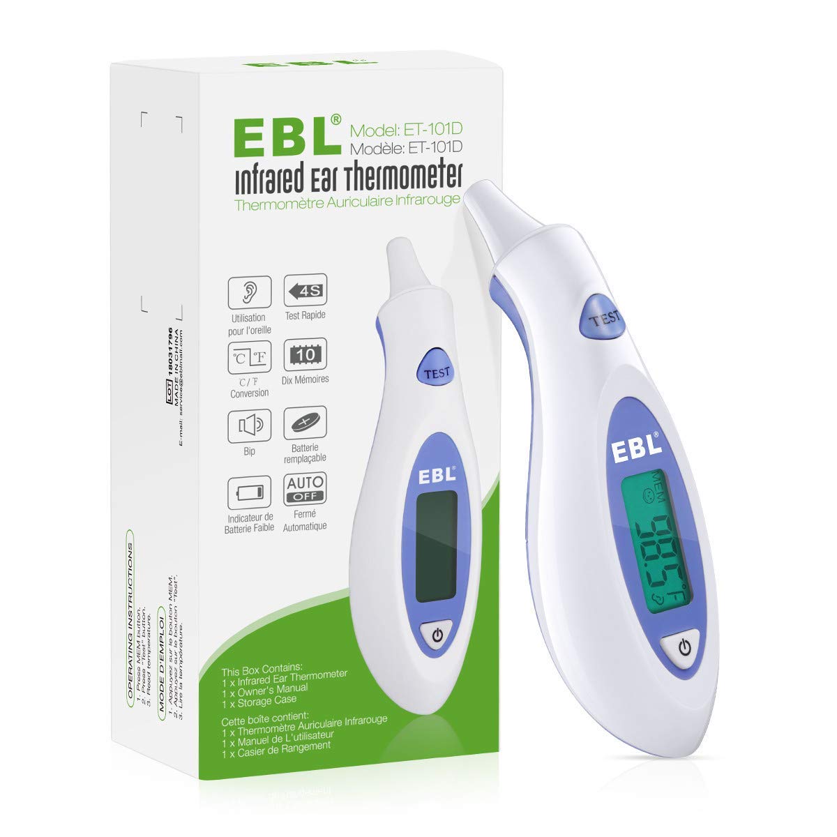 EBL Digital Ear Thermometer Ultra Accurate for Babies Kids and Adults