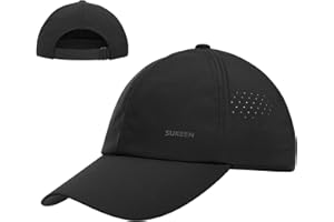 Sukeen Mens Baseball Cap - Adjustable Breathable Moisture-Wicking Hat for Golf Hiking Fishing Running Outdoor Daily