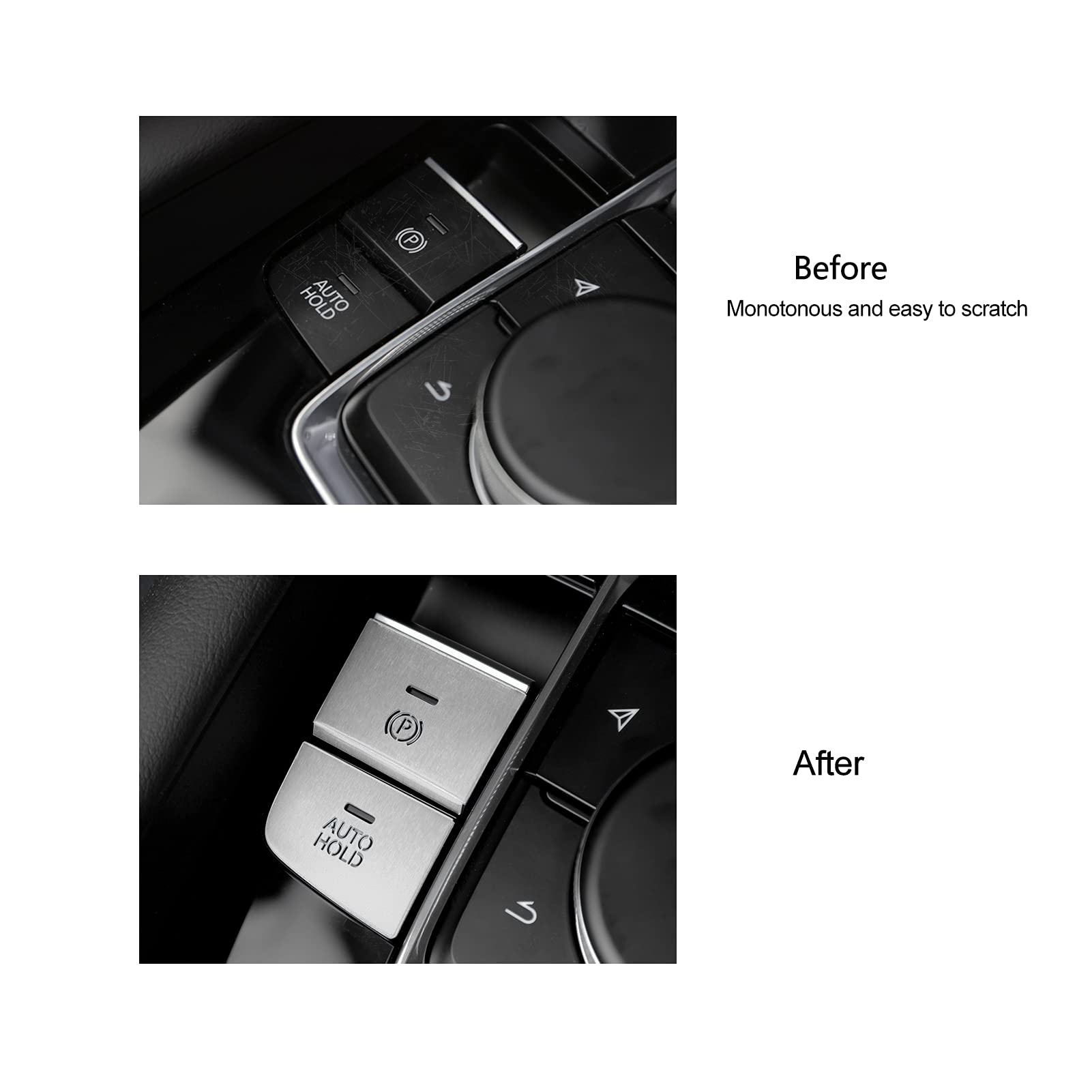 ANFOKAS 8pcs Compatible with Mazda 3 CX-30 CX-50 Accessories 2025 2024 2023 2022 2021 2020 Car Center Console Cover Gears Gear Panel Gear Shift Knob Button Cover Trims -Silver