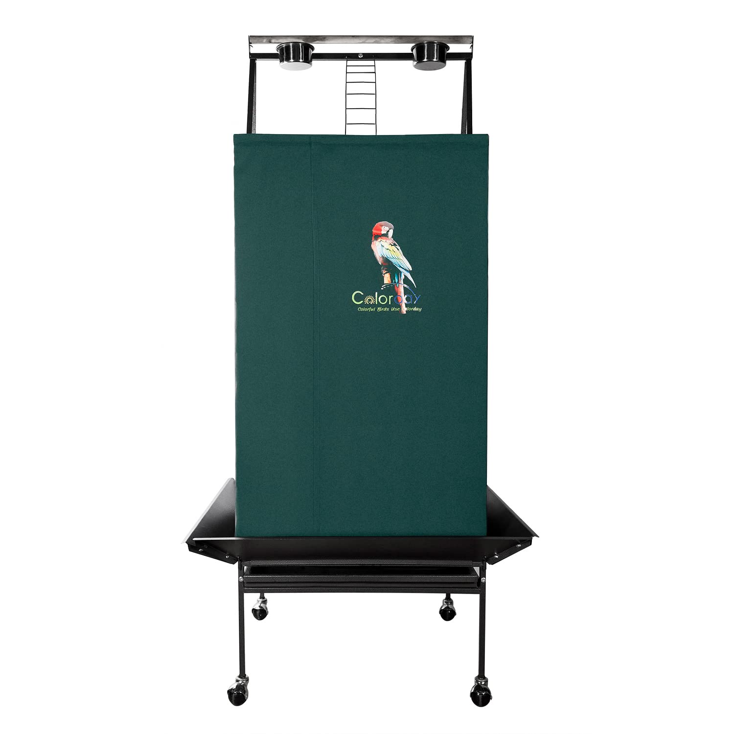 Colorday Good Night Bird Cage Cover for Large Bird Cage with Play Top (68", Green)