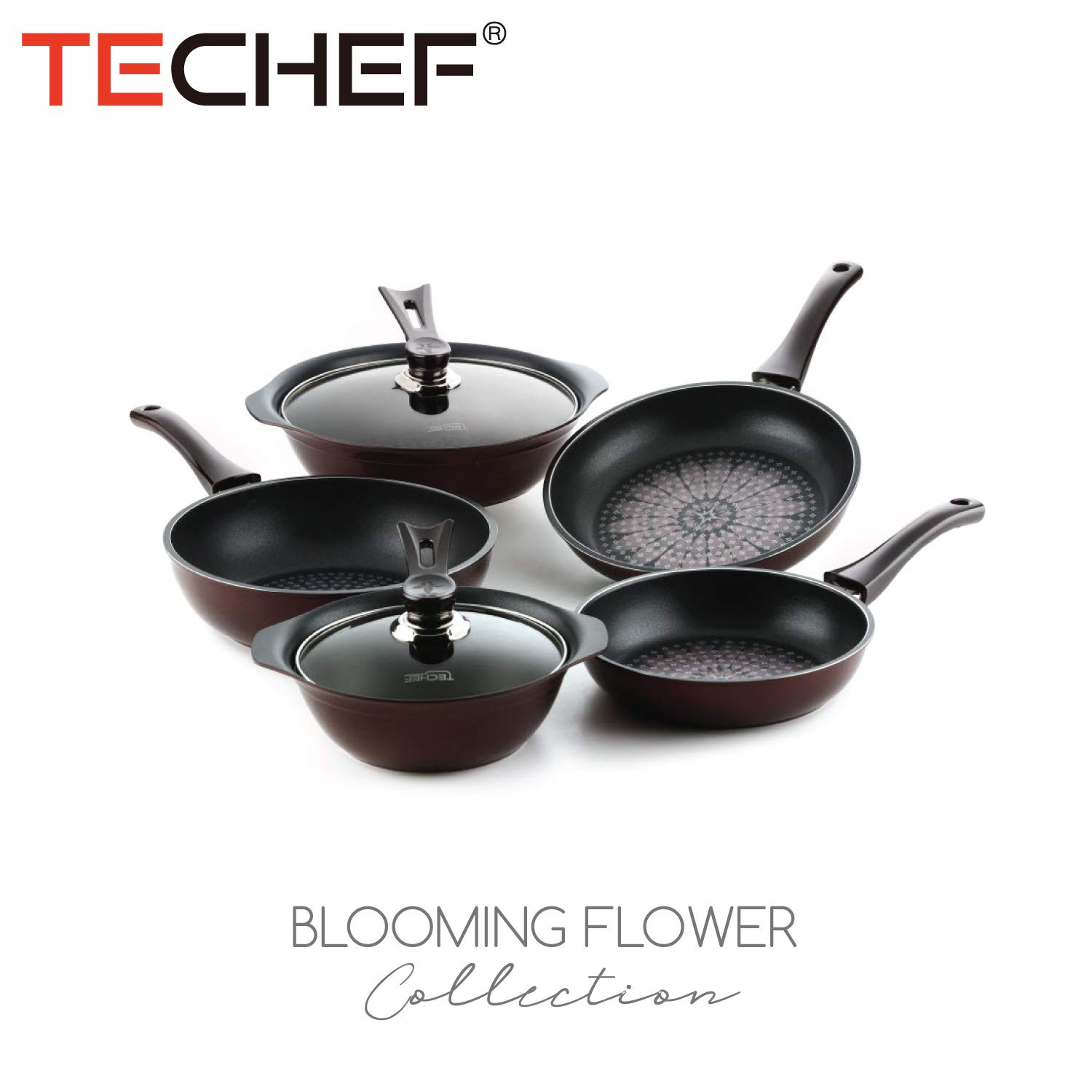 TECHEF – Blooming Flower Frying Pan, with Teflon Platinum Non Stick Coating (PFOA Free)/Ceramic Coated Outside/Induction Ready ('20 cm (8 in)) by TECHEF