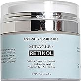 Essence of Arcadia Retinol Moisturizer Cream 2.5% for Face & Eye Area - Anti-Aging Formula with Hyaluronic Acid, Vitamin E, Green Tea - 1.7 Fl Oz