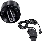 Generic Auto Headlight Sensor Chrome Switch, Replacement for 5ND 941 431 B, Fits for Golf MK5 / Golf MK6 / Tiguan/Jetta MK5, Automatic Headlight On/Off