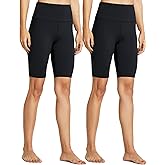 ZUTY 10" Biker Shorts Women Tummy Control High Waisted Workout Athletic Yoga Compression Long Shorts with 2 Hidden Pockets