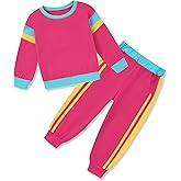 SANMIO Toddler Girl Clothes Outfits Cute Color Block Long Sleeves Top and Pants Sweatsuit 2 Piece Winter Clothing Set