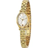 BERNY Gold Watches for Women Dainty Women's Wrist Watch, 3ATM Waterproof Fashion Small Ladies Bracelet Watch, Female Analog Quartz Watch, Full Stainless Steel Sun-ray Dial Luxury Birthday Present