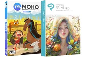 CLIP STUDIO PAINT PRO Version 1 + Moho Debut 13.5 Bundle | for Microsoft Windows and macOS