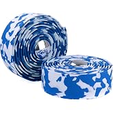 KINGOU White &amp; Blue Camouflage EVA Road Bike Handlebar Tape Cycling Bar Tapes - 2PCS Per Set