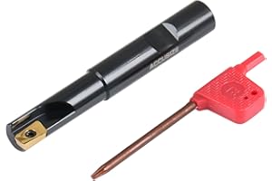 Accusize Industrial Tools 1/2'' 90 Deg Square Shoulder Indexable End Mill, 3-1/4'' Overall Length, APKT11T3 Carbide Insert, 1