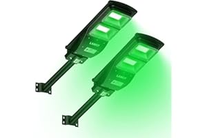 2 Pack LANGY Hog Hunting Lights, Solar Green Light for Hunting Hogs Deers,Motion Activated Feeder Lights with Remote with 19" Bracket