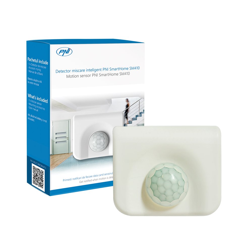 Wireless Smart Motion Sensor PNI Smarthome SM410 Controlled Over Internet, Intelligent Motion Detector Compatible Only with The Alarm System SM400