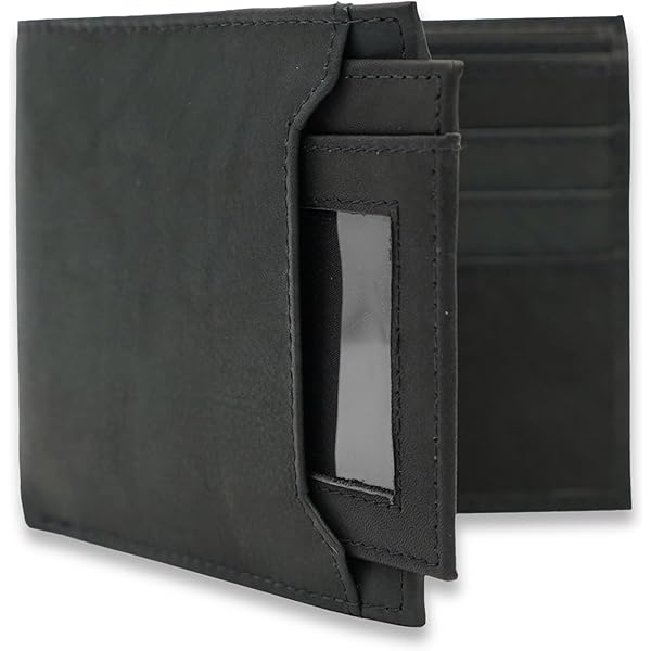 A＆G Cross Design Long Leather Wallet Long Leather Biker Wallet, Cross Design, Sterling Silver Buttons