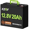 XZNY 12V 20Ah Lithium Battery, 4000+ Cycles 12V 20Ah LiFePO4 Battery Built-in 20A BMS, 256W Output Great for Camping, Solar Setup, Live Imaging Fish Finder, RV/Golf Cart Auxiliary Battery, Ham Radio