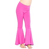 STRETCH IS COMFORT Girls Stretch Bell Bottoms Flare Pants Little | Big Kid Ruffle Bootcut Leggings | Sizes 2-14