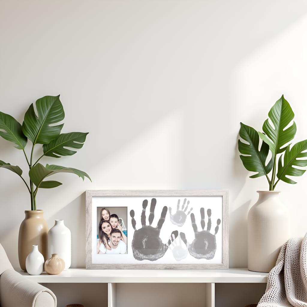 Kate & Milo DIY Family Photo Frame and Paint Kit – Craft Keepsake for Parents, Rustic Farmhouse Home Decor, Gray