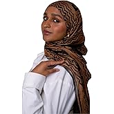 JUMISEE Chiffon Keffiyeh Hijab for Women Fashion Striped Islamic Muslim Hijab Long Scarf Shawl Wraps Headscarf