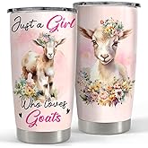 SANDJEST Goat Tumbler 20oz Girl Loves Goats Stainless Steel Insulated Tumblers Coffee Travel Mug Cup Gifts for Women Girl Teen Birthday Christmas