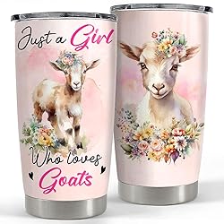 SANDJEST Goat Tumbler 20oz Girl Loves Goats