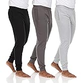 Essential Elements 3 Pack: Men's 100% Cotton Jogger Active Lounge Sweatpants with Pockets