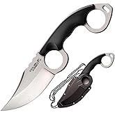 COLD STEEL Double Agent II Plain Edge Durable Lightweight Japanese AUS8A Steel Clip Point Shape 3" Fixed Blade Tactical Outdoor Hunting Knife, Griv-Ex Handle, Secure-Ex Sheath