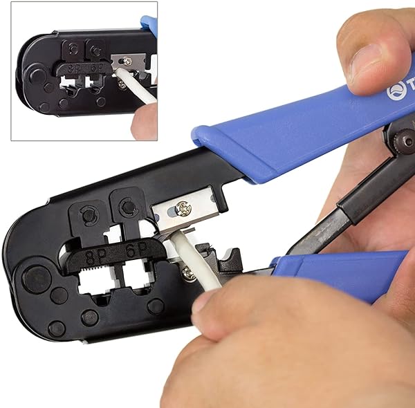 TRENDNET CRIMPING TOOL, CRIMP, CUT, AND STRIP TOOL, FOR ANY ETHERNET OR TELEPHONE CABLE, BUILT-IN CUTTER AND STRIPPER, 8P-RJ-45 AND 6P-RJ-12, RJ-11, ALL STEEL CONSTRUCTION, BLACK, TC-CT68