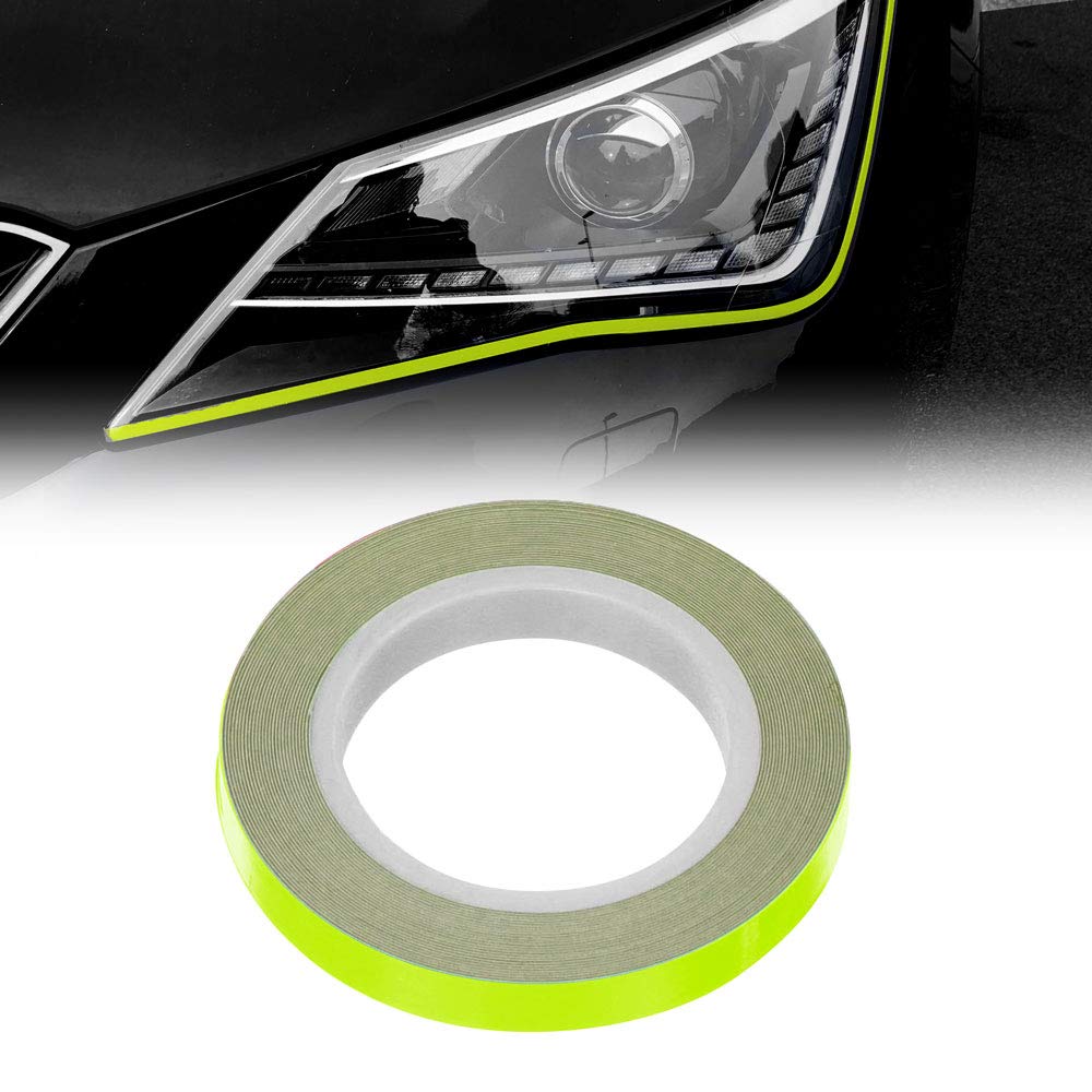 Quattroerre Adhesive Eyeliner Net for Car Headlights, Neon Yellow, 7mm x 3MT
