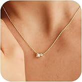 Pearl Necklace for Women Trendy,14k Gold Plated Necklace Dainty Wedding Necklace Small Cute Choker Necklace Beaded Lariat Drop Necklace Vintage Waterproof Jewelry for Women Gold Jewelry Fashion Gifts