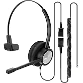 MKJ RJ9 Telephone Headset with Microphone Noise Cancelling for Cisco Phones | Wired Headphone for Call Center, Compatible with Office Phone Cisco 7841 7861 7942G 7961G 7962G 7971G 7975G 8841 9951 9971