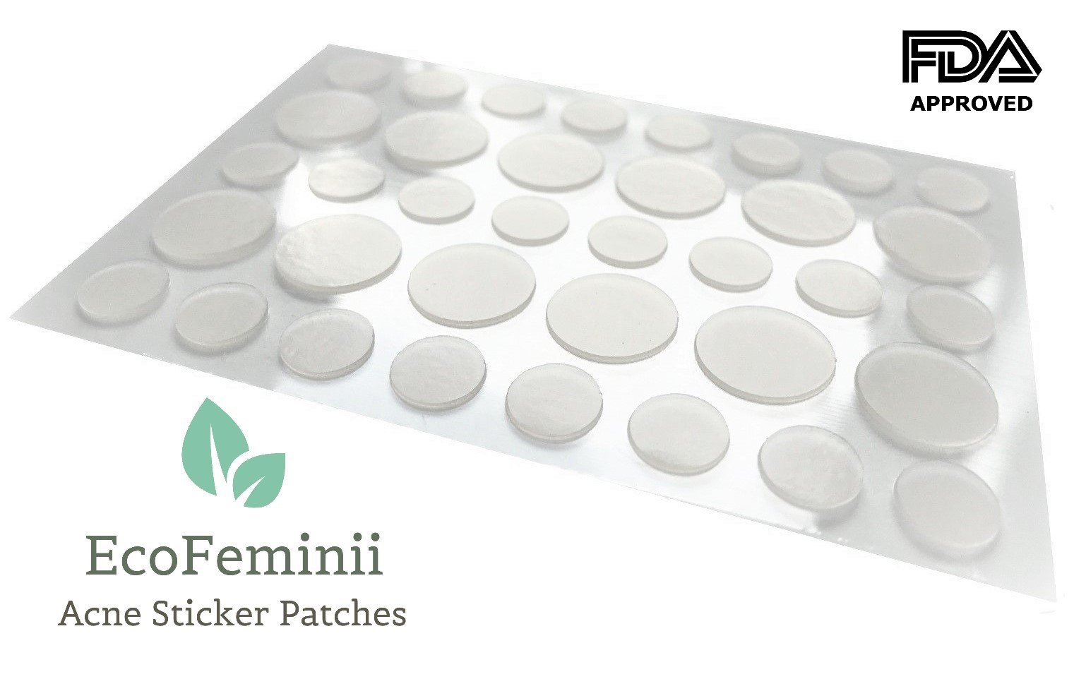 EcoFeminii Pack of 108 Targeted Acne Treatment Sticker Patches - Absorbing Hydrocolloid Covers for Spot Repair - Transparent Dots for Blemishes - Natural and Effective on Oily or Combination Skin - Overnight Acne, Spot and Blackhead Treatme