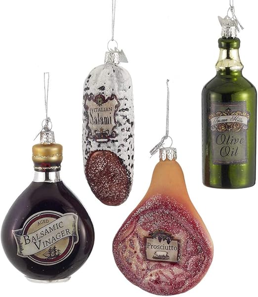Amazon Com 3 5 Noble Gems Glass Italian Food Ornament Set Of 4