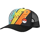 Bioworld Pokemon Multicharacter Mesh and Microfiber Youth Baseball Hat Black