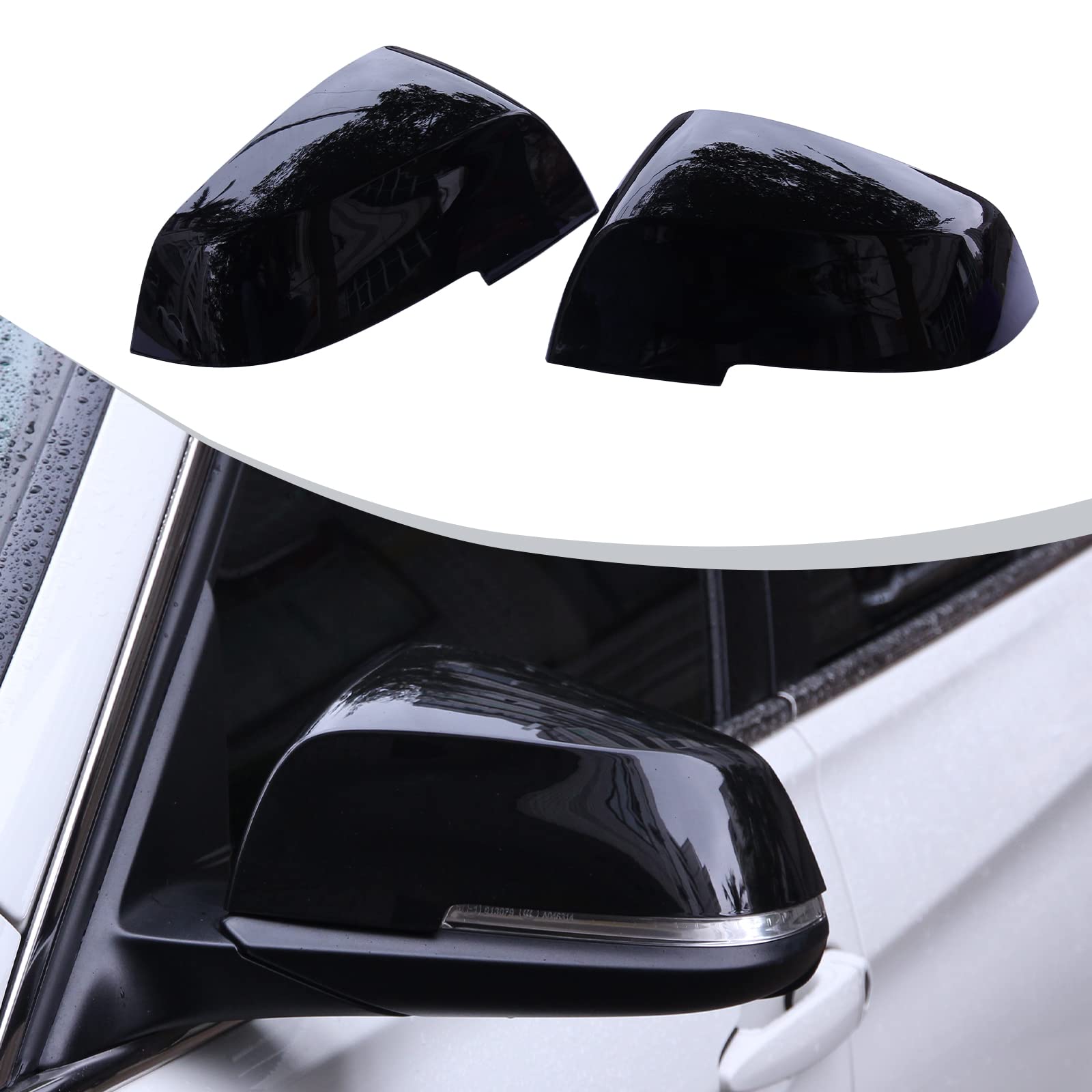 Gloss Black ABS Side Rearview Mirror Caps Cover Trim For 3 Series GT F30 F34 2013-2017 Auto Accessories