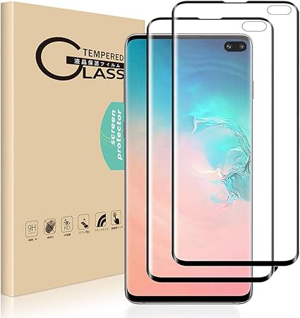 Amazon Galaxy S10 Plus ガラスフィルム サムスン ギャラクシーs10 プラス 全面保護 3d曲面 硬度9h 気泡ゼロ スムースタッチ ケースと干渉せず 貼り直しが可能 手触り抜群 Samsung Galaxy S10 Plus S10 対応 6 4インチ ２枚セット ブラック Galaxy S10plus 6 4