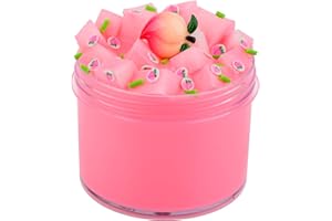 DAQUSHAIN Upgrade Peachybbies Slime with Jelly Cube Slime,Water Slime, Non Sticky and Soft Bubble Slime,Birthday Gifts for Kids,Slime Party Favor for Girls Boys