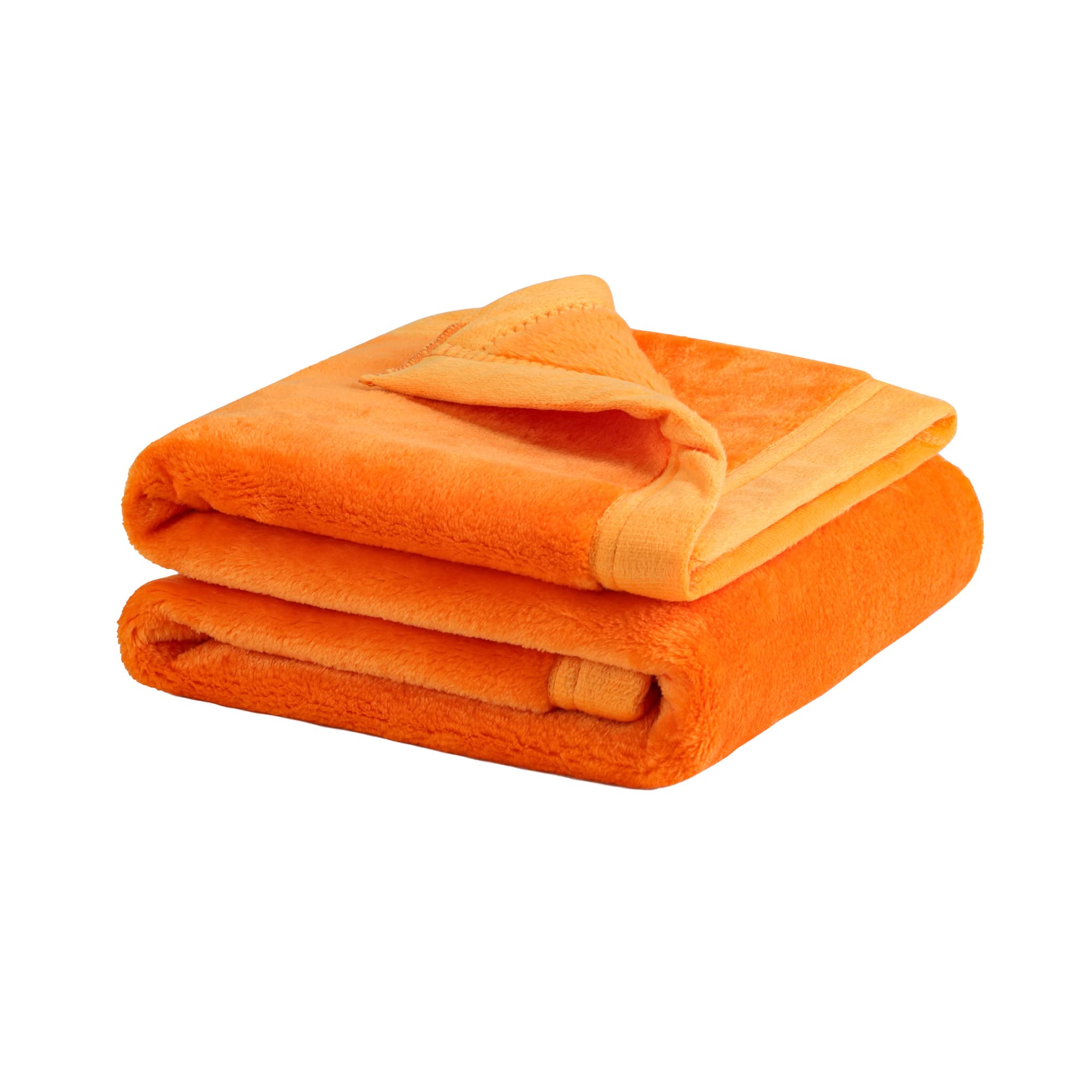 PiccoCasa Dog Blanket Washable, Fleece Puppy Blankets Soft and Warm for Pets Flannel Bed Cover Orange 75cm x 100cm — image 1