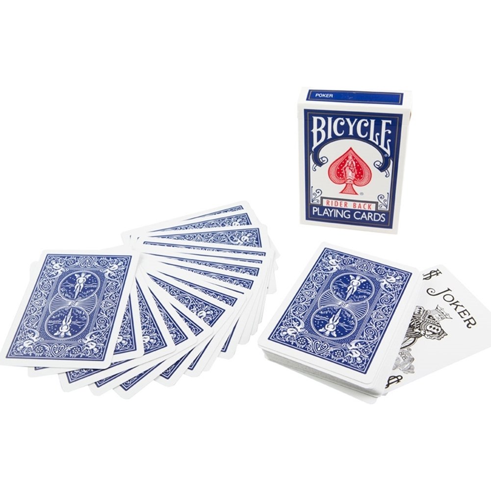 Magic Makers Bicycle Stripper Deck with 10 Bonus Tricks (Blue) - Tapered Magic Trick Deck