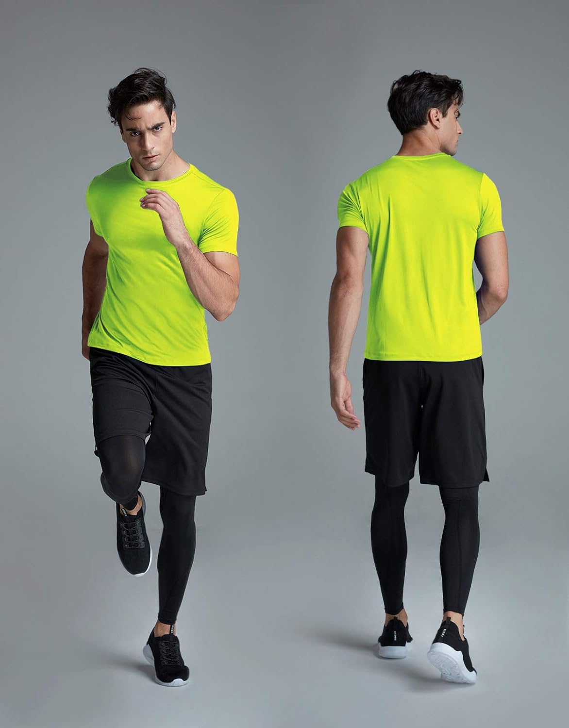 ATHLIO 2 or 3 Pack Men's Workout Running Shirts, Sun Protection Quick Dry Athletic Shirts, Short Sleeve Gym T-Shirts : Clothing