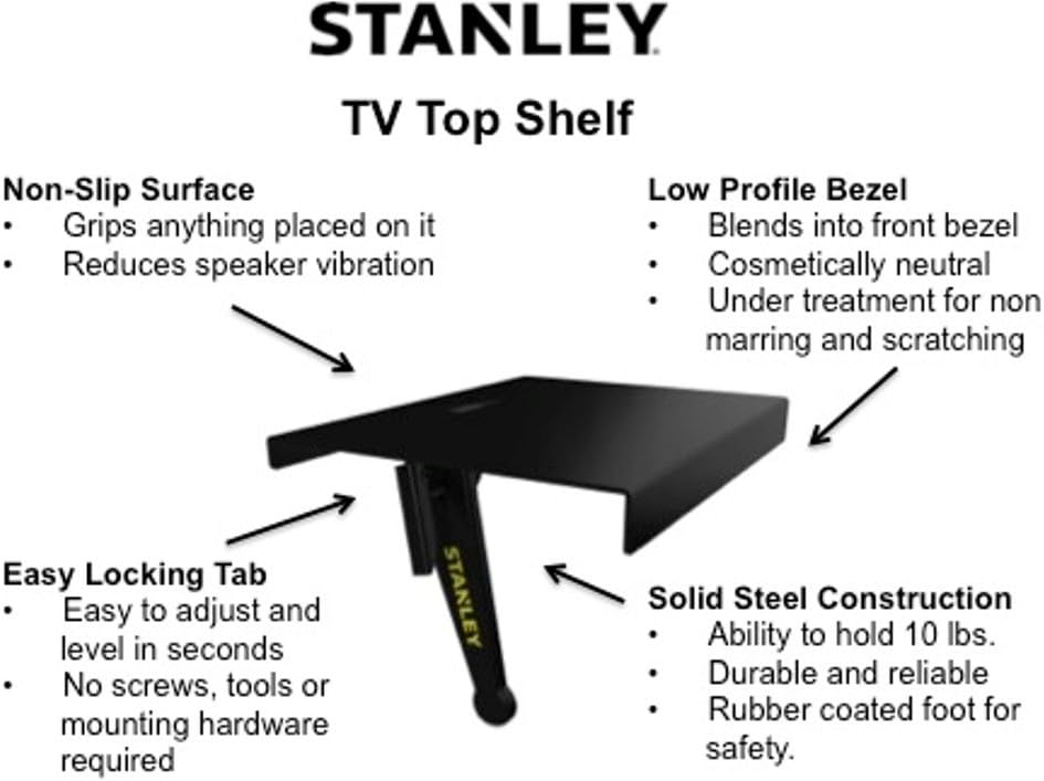 Stanley ATS124 Large 24Inch TV Top Shelf BigaMart
