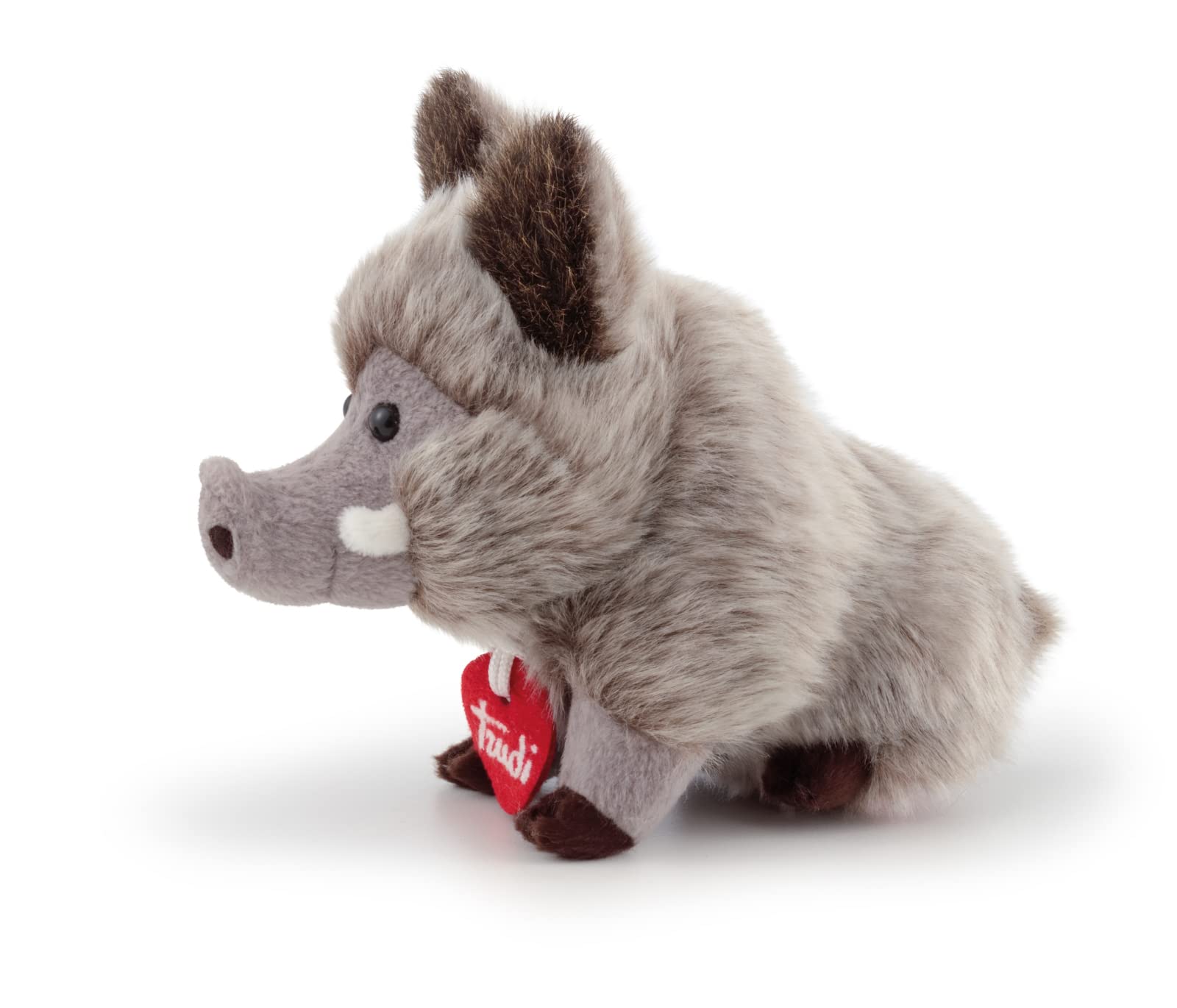 Trudi 51283 Trudini Wild Boar Plush Toy Approx. 17 cm, Size XS, Fluffy Stuffed Toy with Soft Materials, Plush Toy with Lovely Details, Washable, Cuddly Toy for Children and Babies, Brown