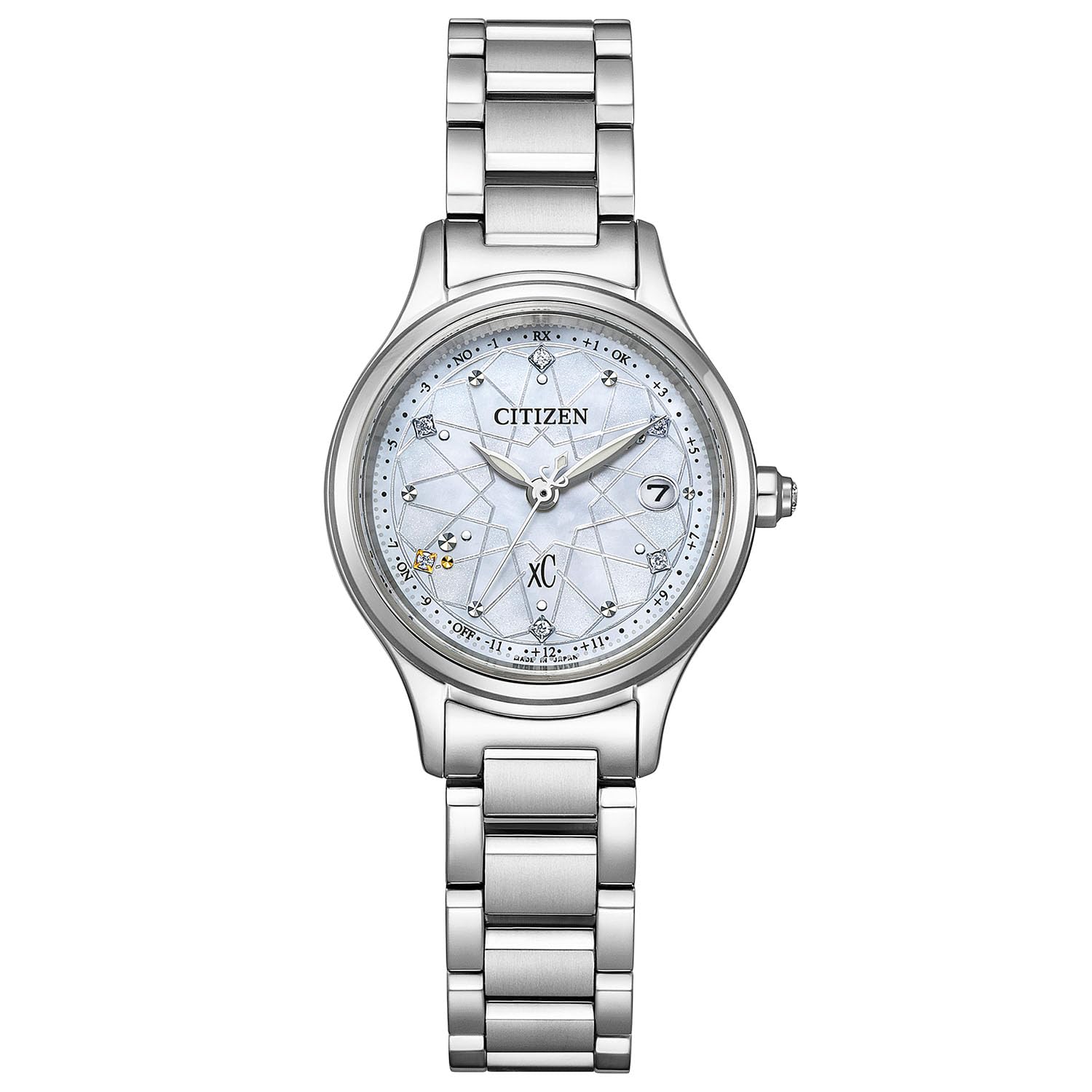xC(クロスシー) Citizen ES9490-87D Crosssea ES9490-87D Photovoltaic Eco-Drive Radio Watch, Waterproof, Limited Model, Silver, Silver, Bracelet Type