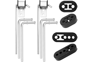 joytrace Exhaust Hangers Kit 10PC - Complete Set with 10" & 7.6" 90°Bend Rods, 2/4 Hole Mounts, Heavy-Gauge Zinc Coated Steel for Car Truck Custom Weld-On