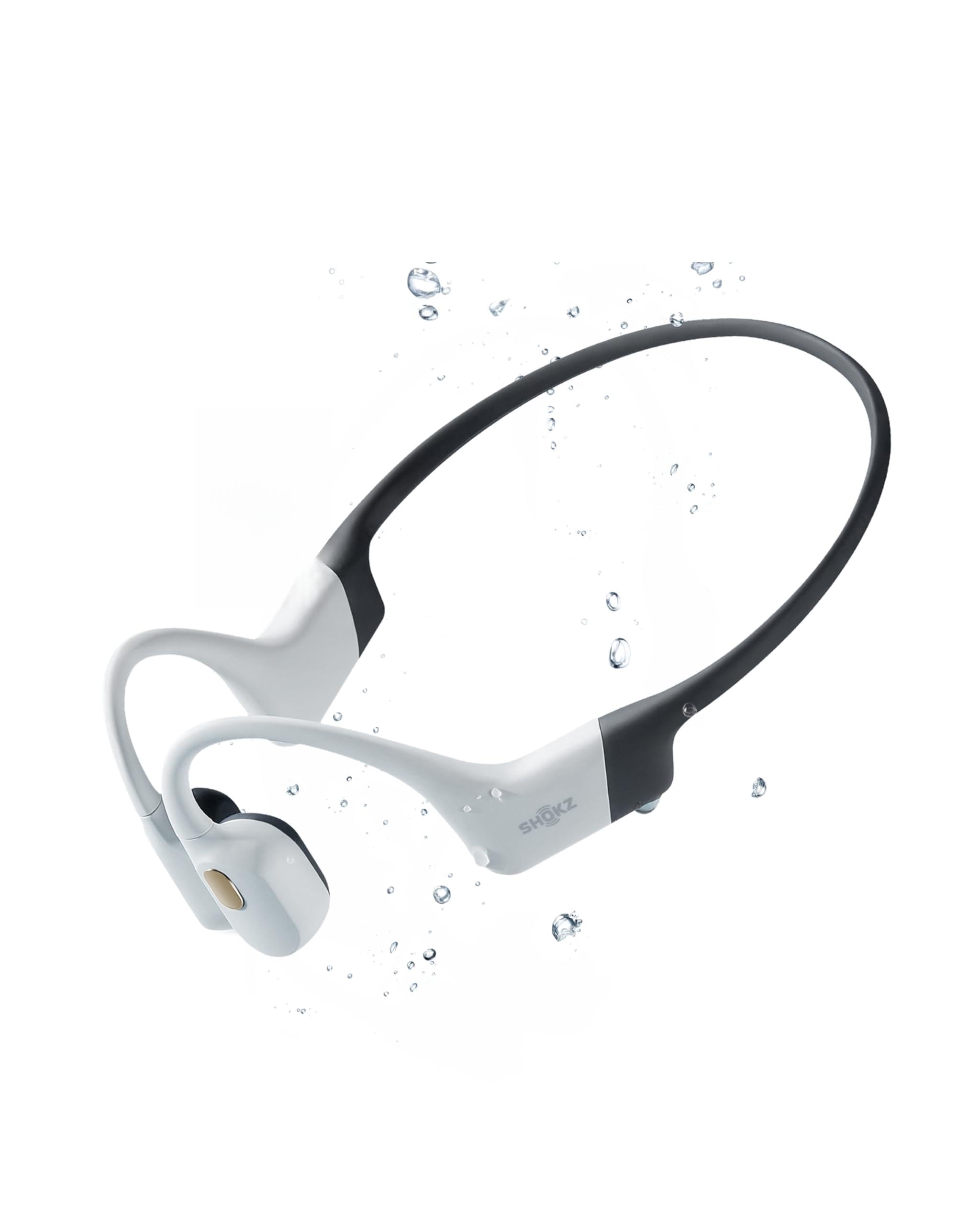 SHOKZ OpenSwim Pro - Open-Ear Bluetooth & MP3 Bone Conduction Sport Headphones, Swimming Headphones, IP68 Waterproof, White (