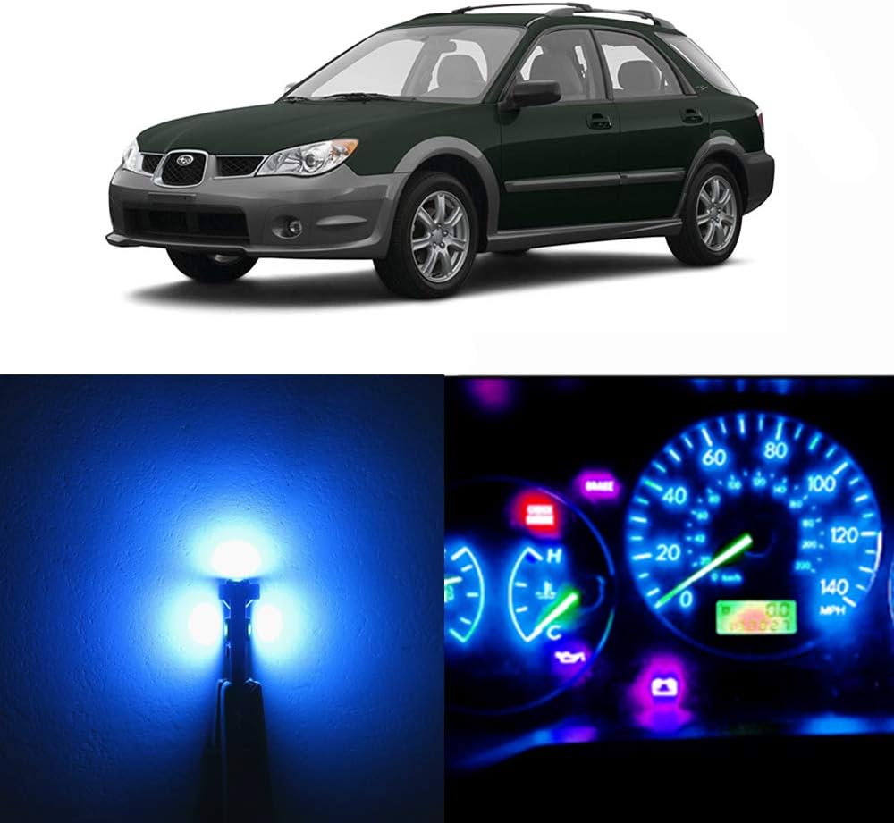WLJH Ice Blue Led Full Conversion Kit for Subaru Impreza 2002-2007 Dash Instrument Panel Gauge Cluster Speedometer Warning Indicator Light Bulbs, Pack of 15