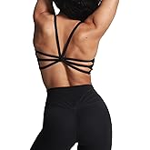 Aoxjox Women's Workout Sports Bras Ruched Rachel Fitness Training Gym Bra Yoga Crop Tank