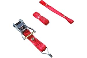 NUHFUFA 1 Pack Simulation Cargo Rope Tightener for 1/14 Tamiya Trailer RC Truck, Tire Binding Belt Tie-up Strap Assemble RC Car Accessories(Red)