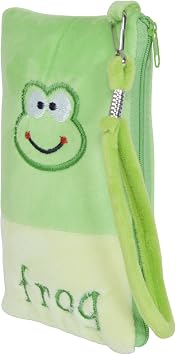 Chords Cute Frog Mobile Pouch in Soft Toys Pencil Pouch for Kids with Handle